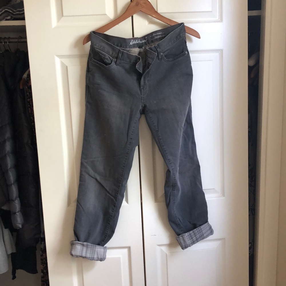 Eddie Bauer Flannel Lined Boyfriend Fit Jeans 4